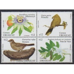 Uruguay - 2010 - No 2441/2444 - Oiseaux - Fleurs