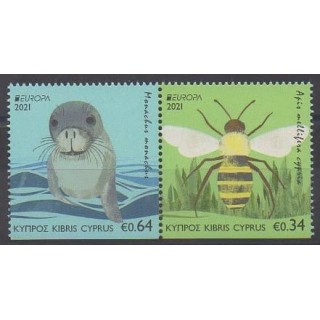 Acheter cette série de timbres de Chypre de l'année 2021 (No 1465b/1466b).