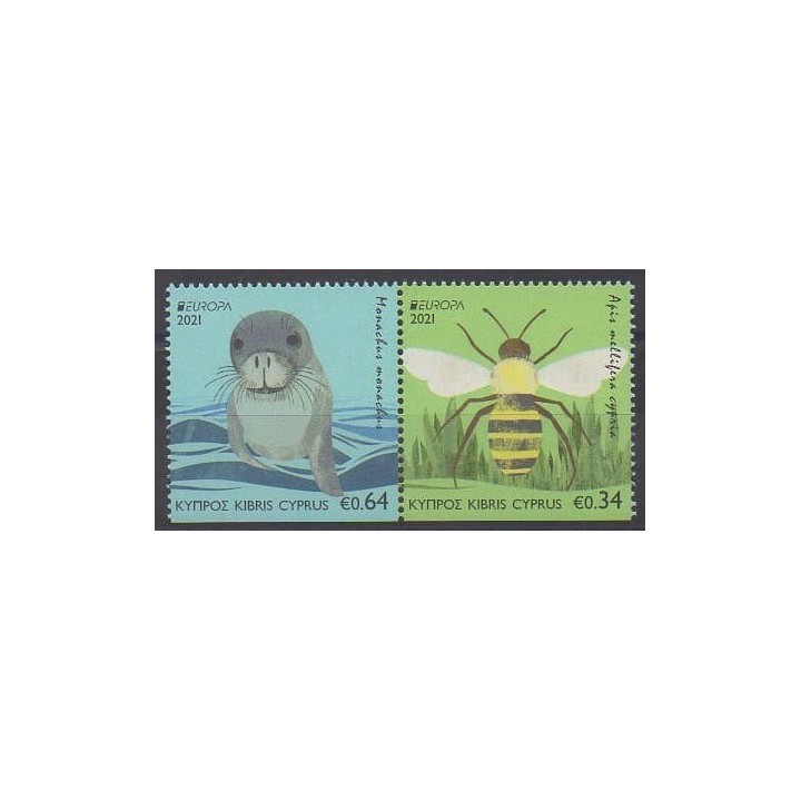 Acheter cette série de timbres de Chypre de l'année 2021 (No 1465b/1466b).