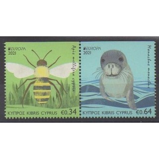 Buy this set of stamps of Cyprus of the year 2021 (Nb 1465a/1466a).