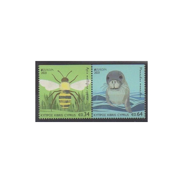 Buy this set of stamps of Cyprus of the year 2021 (Nb 1465a/1466a).