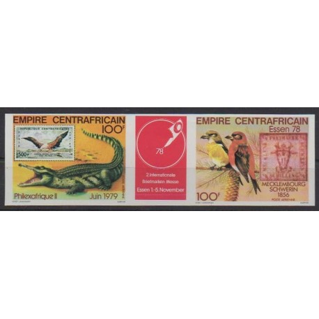 Central African Republic - 1978 - Nb PA196A ND - Animals - Stamps on stamps - Mint hinged