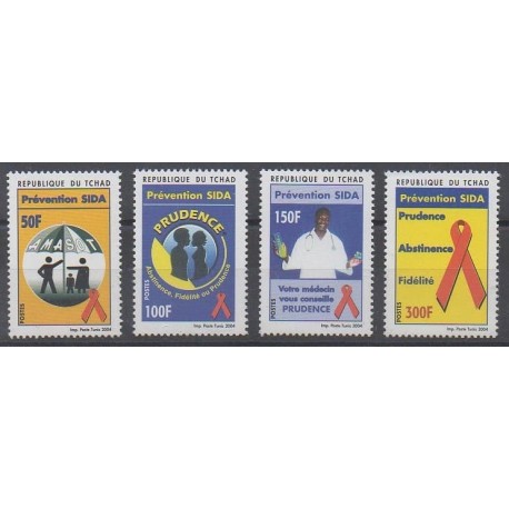 Tchad - 2004 - No 1515/1518 - Santé ou Croix-Rouge