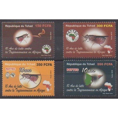 Tchad - 2010 - No 1530A/1530D - Santé ou Croix-Rouge