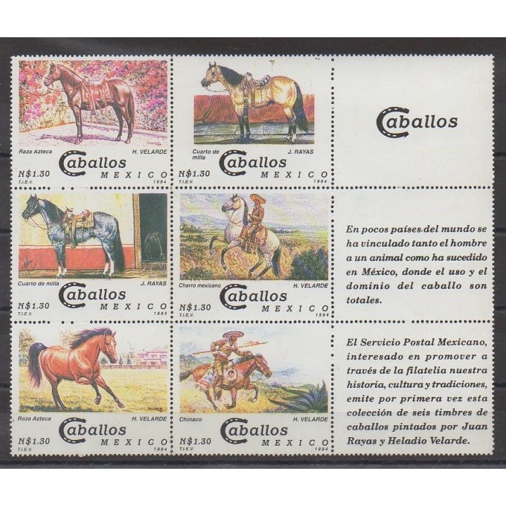 Acheter cette série de timbres du Mexique de l'année 1994 (No 1572/1577).