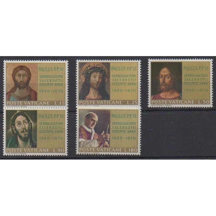 Acheter cette série de timbres du Vatican de l'année 1970 (No 505/509).