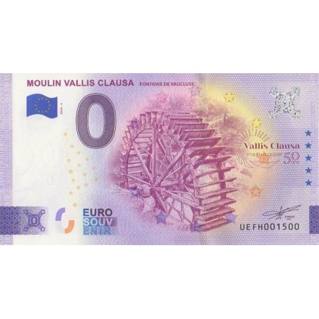 Billet souvenir - 84 - Moulin Vallis Clausa - 2024-4 - No 1500