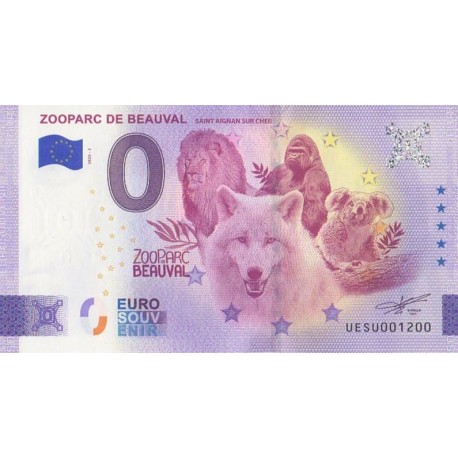 Euro banknote memory - 41 - Zooparc de Beauval - 2025-3 - Nb 1200