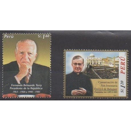 Peru - 2003 - Nb 1339/1340 - Celebrities