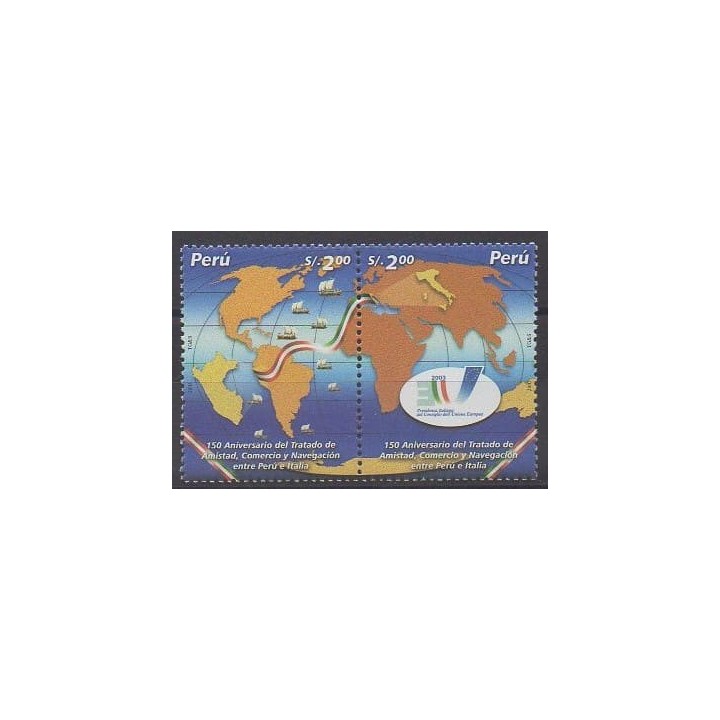 Buy this set of stamps of Peru of the year 2003 (Nb 1342/1343).