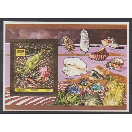 Guyana - 1993 - No MI 372B - Animaux préhistoriques - Minéraux