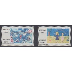 Mexico - 1985 - Nb 1127/1128 - Christmas - Children's drawings