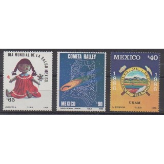 Acheter cette série de timbres du Mexique de l'année 1986 (No 1149/1151).