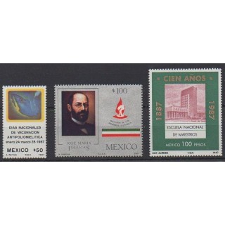 Acheter cette série de timbres du Mexique de l'année 1987 (No 1177/1179).