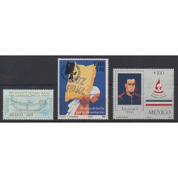 Buy this set of stamps of Mexico of the year 1987 (Nb 1191/1193).