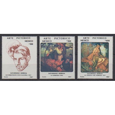 Mexico - 1987 - Nb 1194/1196 - Paintings