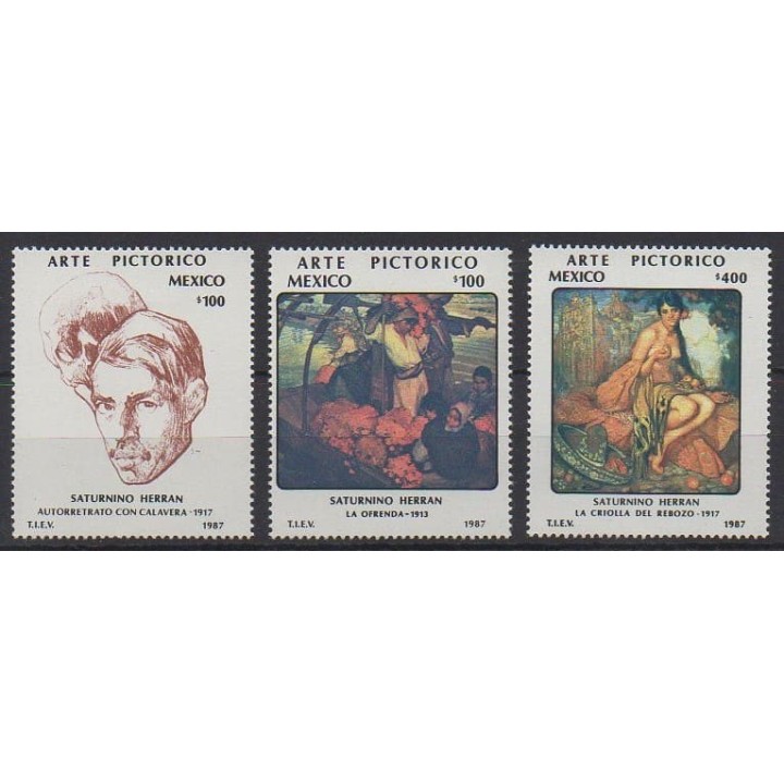 Acheter cette série de timbres du Mexique de l'année 1987 (No 1194/1196).