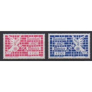 Acheter cette série de timbres du Mexique de l'année 1987 (No 1214/1215).