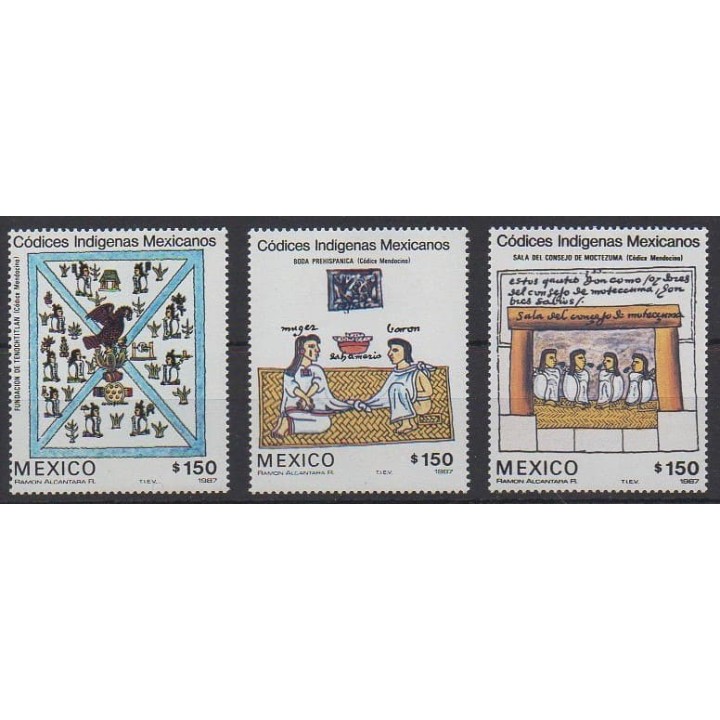 Buy this set of stamps of Mexico of the year 1987 (Nb 1211/1213).