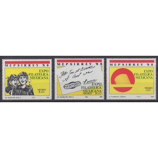 Buy this set of stamps of Mexico of the year 1988 (Nb 1235/1237).