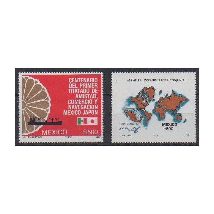 Acheter cette série de timbres du Mexique de l'année 1988 (No 1251/1252).