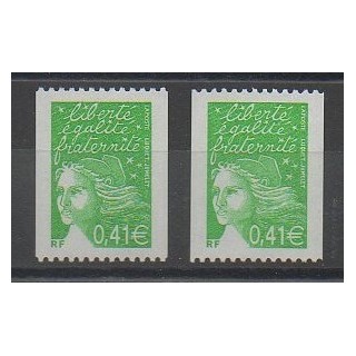 Stamps - France - Varieties - 2002 - Nb 3458a/3458b