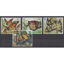 Mexico - 1988 - Nb 1257/1260 - Insects - Endangered species - WWF