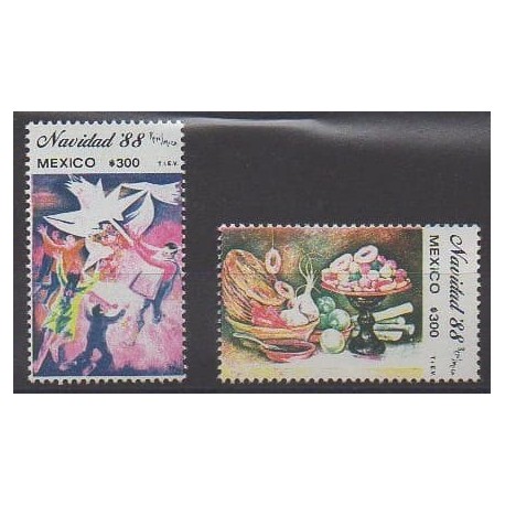 Mexico - 1988 - Nb 1271/1272 - Christmas - Paintings