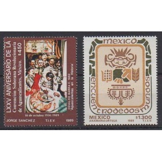 Acheter cette série de timbres du Mexique de l'année 1989 (No 1299/1300).