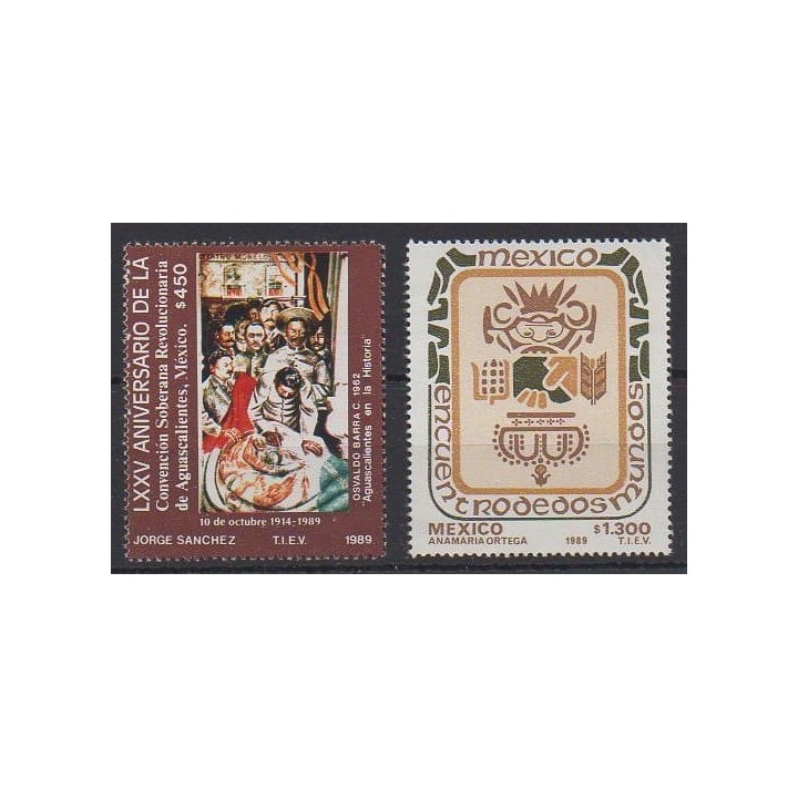 Acheter cette série de timbres du Mexique de l'année 1989 (No 1299/1300).