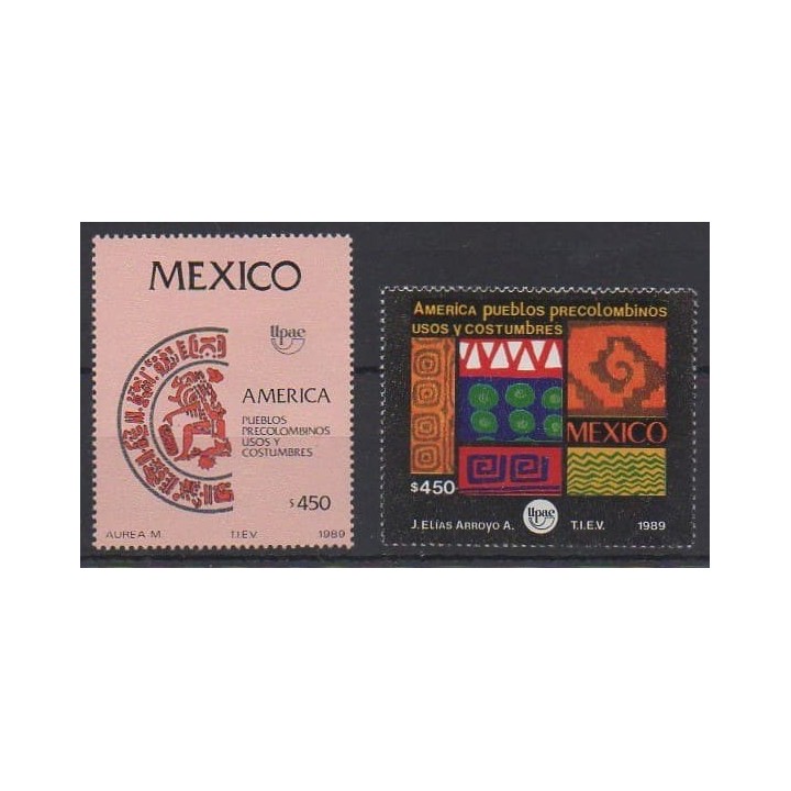 Buy this set of stamps of Mexico of the year 1989 (Nb 1301/1302).