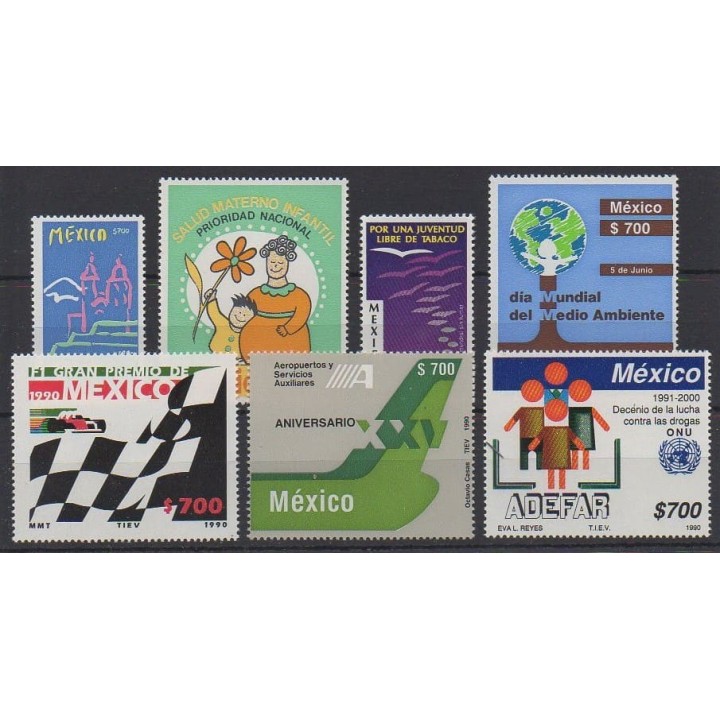Acheter cette série de timbres du Mexique de l'année 1990 (No 1320/1326).