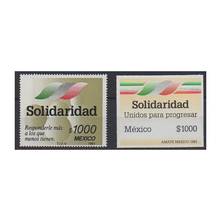 Buy this set of stamps of Mexico of the year 1991 (Nb 1397/1398).