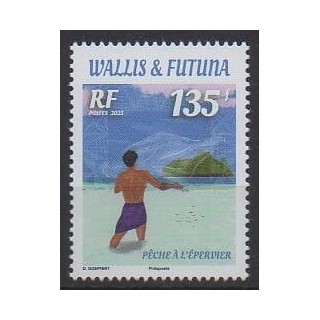 Buy this stamp of Wallis et Futuna of the year 2025 (La pêche à l'épervier).