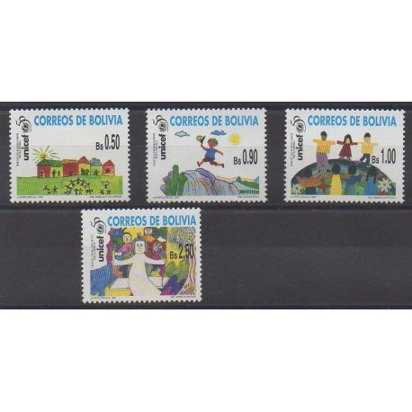 Bolivie - 1997 - No 651/654 - Dessins d'enfants