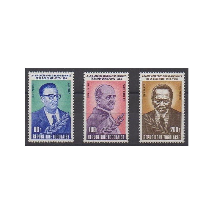 Acheter ces timbres du Togo de l'année 1980 (No PA431/PA433).