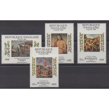 Togo - 1985 - No PA554/PA557 - Pâques - Peinture