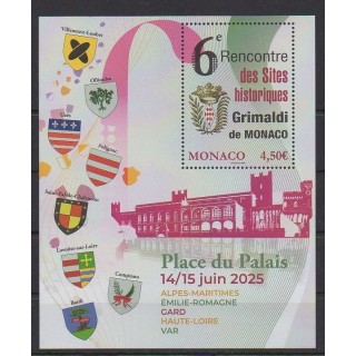 Buy this stamp of Monaco of the year 2025 (6ème rencontre des sites historiques).