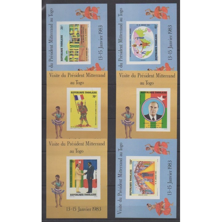 Buy these 6 souvenir sheets of Togo of the year 1983 (Nb BF167/BF172).
