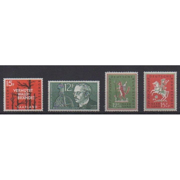 Acheter cette série de timbres de Sarre de l'année 1958 (No 413/416).