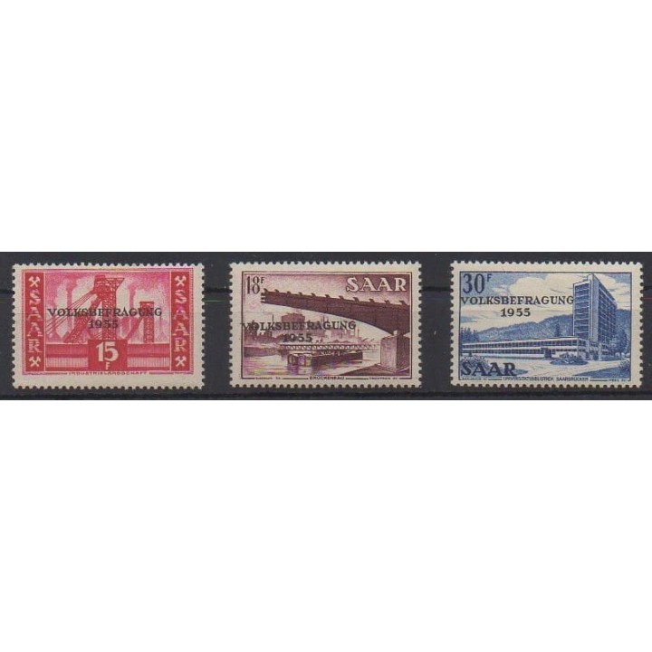 Acheter cette série de timbres de Sarre de l'année 1955 (No 344/346).