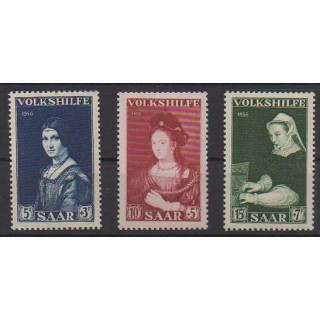 Acheter cette série de timbres de Sarre de l'année 1956 (No 358/360).