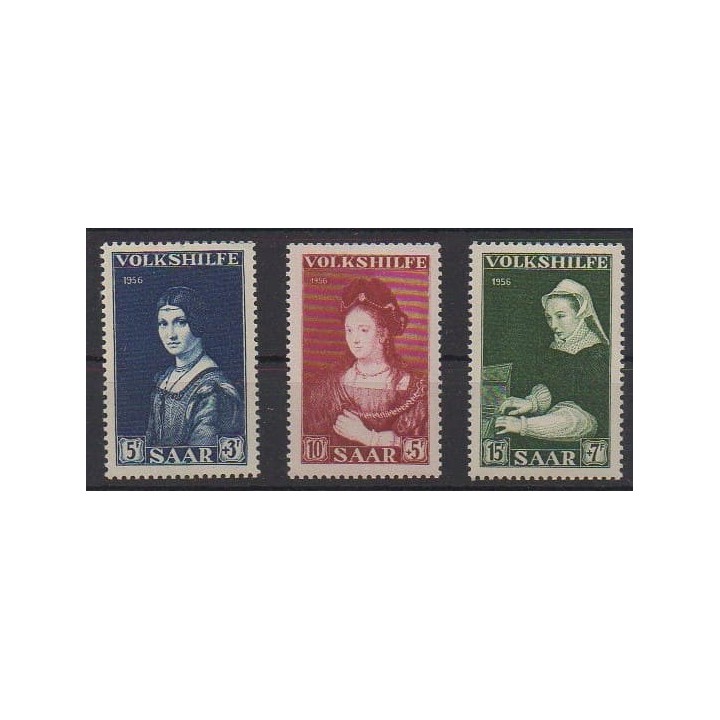 Acheter cette série de timbres de Sarre de l'année 1956 (No 358/360).