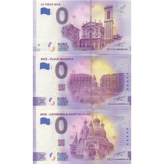 Billet souvenir touristique - 2021-2 - Vieux Nice - Place Masséna - Cathédrale Saint-Nicolas - Mêmes numéros - (Alpes-Maritimes)