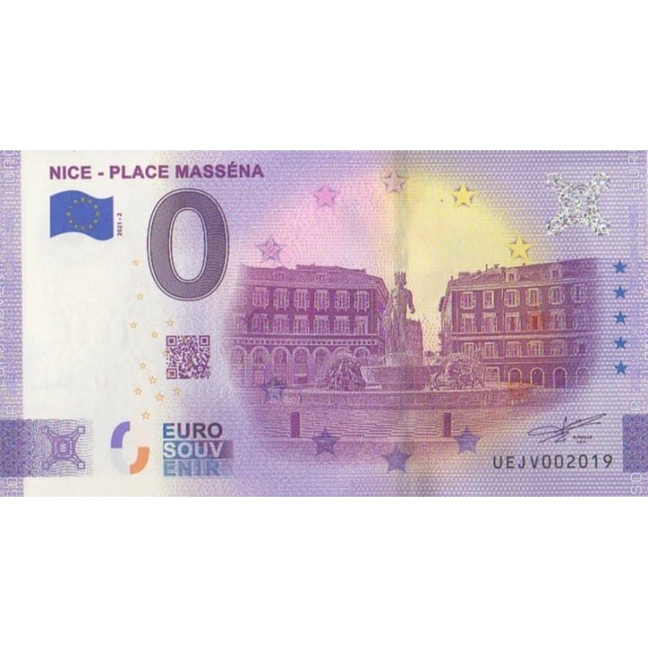 Billet souvenir touristique - 2021-2 - Nice - Place Masséna - (Alpes-Maritimes)