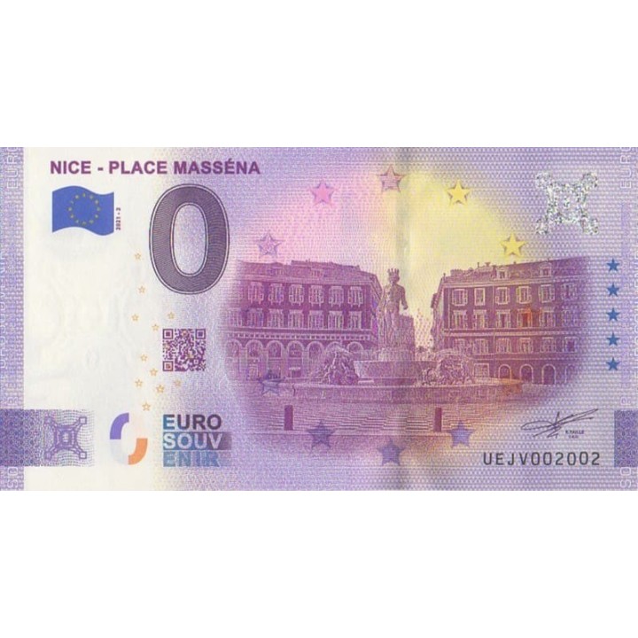 Billet souvenir touristique - 2021-2 - Nice - Place Masséna - (Alpes-Maritimes)