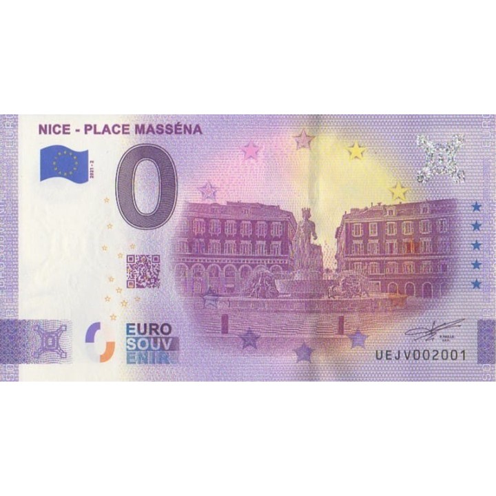 Billet souvenir touristique - 2021-2 - Nice - Place Masséna - (Alpes-Maritimes)