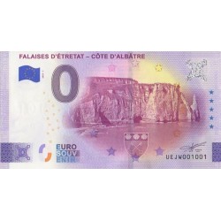 Euro banknote memory - 76 - Falaise d'Étretat - Côte d'Albâtre - 2025-7 - Nb 1001