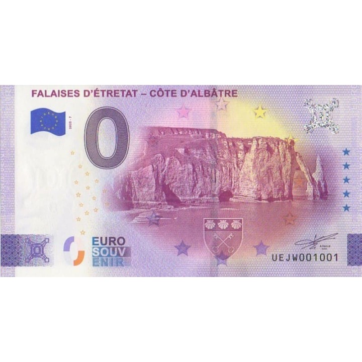 Billet souvenir touristique - 2025-7 - Falaise d'Étretat - Côte d'Albâtre - (Seine-Maritime)