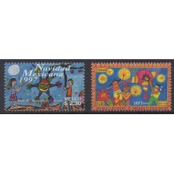 Mexique - 1997 - No 1769/1770 - Noël - Dessins d'enfants